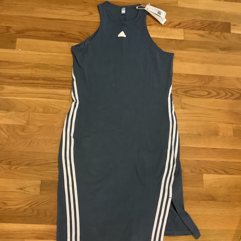 Adidas Blue Future Icon 3-Stripes Dress - Picture 4 of 9